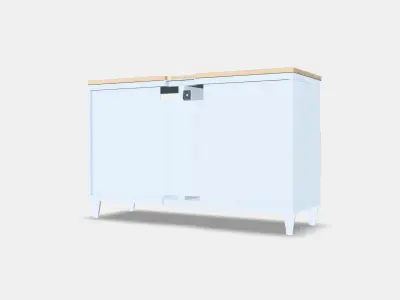 BESTA TV bench with doors 36 Low-poly 3D model