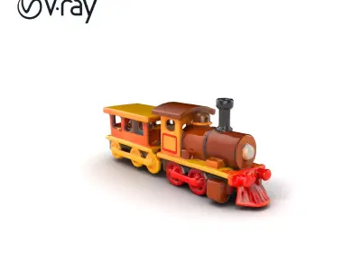 Vibrant Wooden Train Set Model Pack Texture