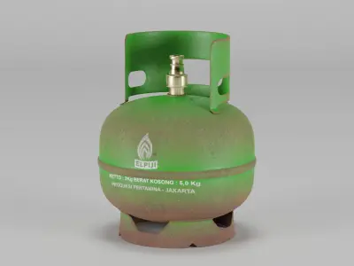 Indonesian LPG Cooking Gas Cylinders 3 Kg Low-poly 3D model