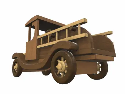 Wooden car toy truck 6 Free 3D model