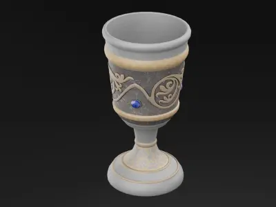 Ornate Goblet Low-poly 3D model
