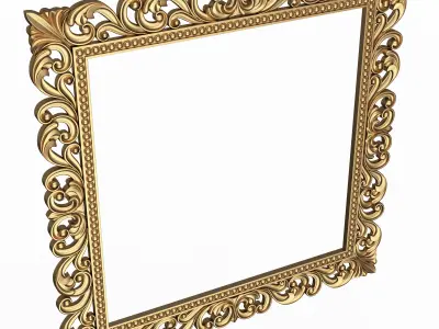 Classic Frame and Mirror 060 Low-poly 3D model