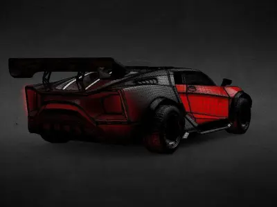 Off-road Bugatti PBR Low-poly 3D model