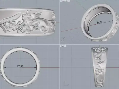 ring woman  3D print model 157