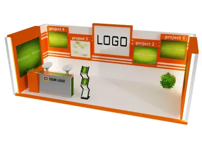  Booth Exhibition Stand a419a 3D model