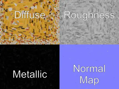 Abstract Art Gold Frame Painting model pack Low-poly 3D model