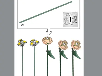 TwindBricks3D - 10280 Flower Bouquet 3D print model