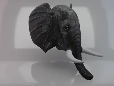 Elephant Head Mask Low-poly 3D model