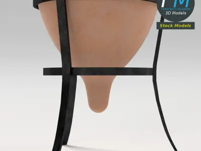 Roman amphora on stand 2 3D model