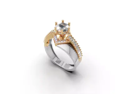 solitaire Ring 34 3D print model