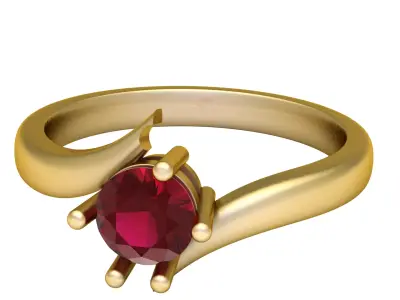 SINGLE DIAMOND SOLITAIRE RING 3D PRINTABLE MODEL 3D print model