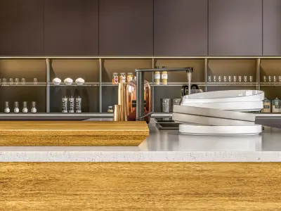 Kitchen fully parametric  Resizable manufacturable 0018 3D model