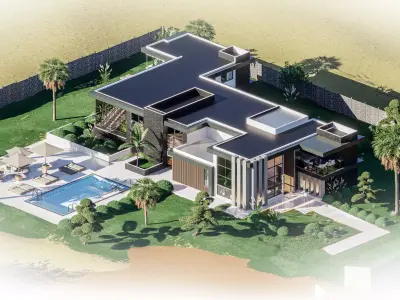 Casa Moderna - Arquitectura - 600 metros cuadrados 3D model