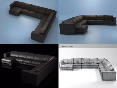 Budapest sofa 01 3D model