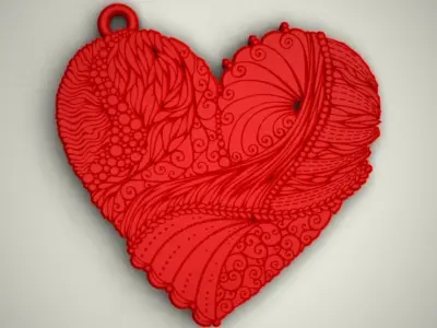 Heart Keychain 3D print model