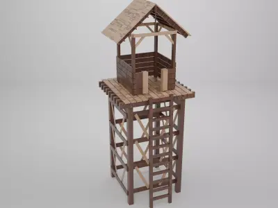 Low Poly Tower Low-poly 3D model