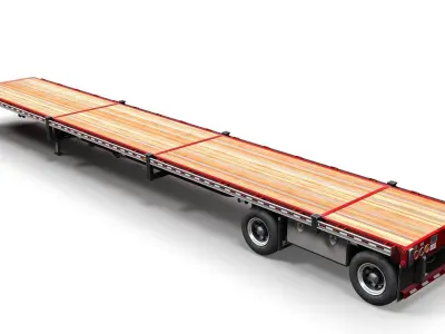 Flatbed Trailer Low-poly 3D model