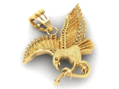 Luxury Flying Eagle Pendant Jewelry 3D Model 211  3D print model