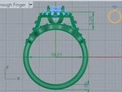 Two Part Engagement Ring 267 3D print model