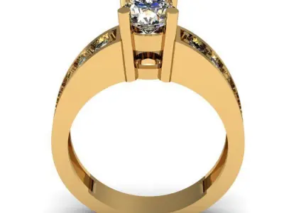 solitaire ring 3D print model