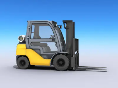 Industrial Forklift Low-poly 3D model