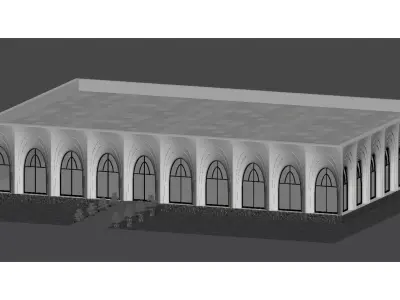 Modern minimalist architecture 3D model