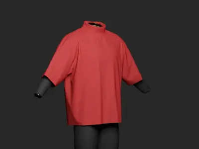 Casual 3D T Shirt Bundle 5 MD Models OBJ FBX Quad Low-poly 3D model