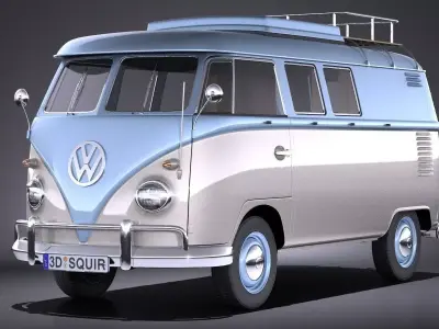 Volkswagen Transporter T1 Camper Van 1950 3D model