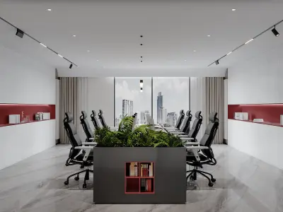 Modern reception lobby office 3D model