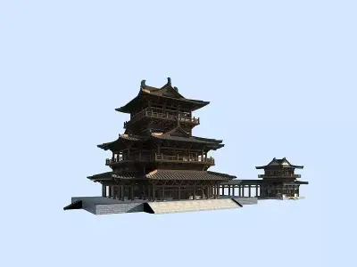 Chinese architecture 3D model purchase