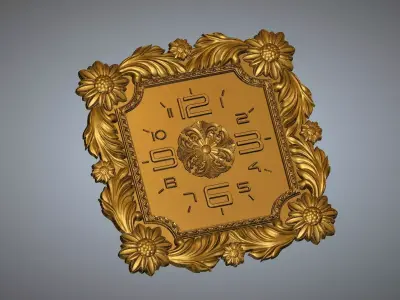 Watch gold clock 3D print model