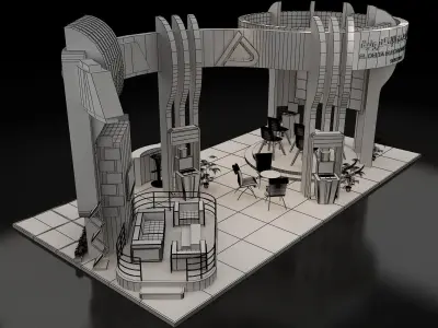  Booth Exhibition Stand a308  3D model