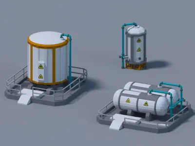 Fuel Tank 4-X Free low-poly 3D model