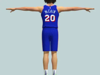  T-Pose Rigged Jared McCain Philadelphia 76ers 3D model