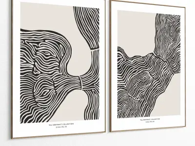 Plaster Two Photo Frame 377 Low-poly 3D model