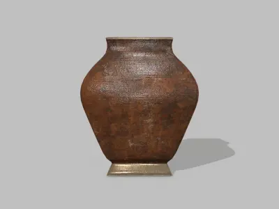 Table Set wooden chair Low-poly 3D model