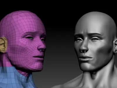 Human Base mesh - Game Ready - UE4 Mannequin setup 3D model