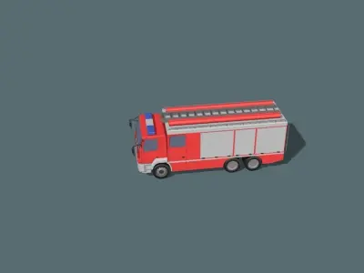 fire truck  Low-poly 3D model