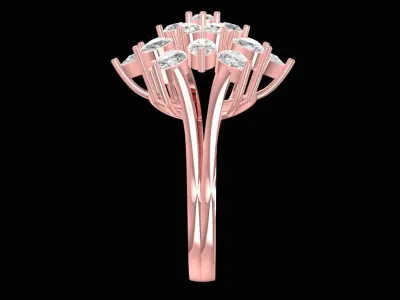 Luxury Cluster Flower Diamond Ring for Women 2433 3D print model