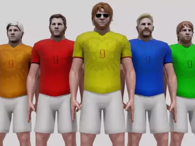 Customizable Soccer Player Rigged Low-poly 3D model