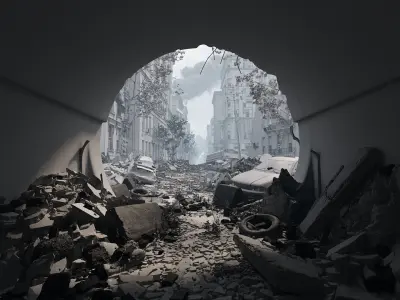 Archexteriors vol 45 - destroyed city scene 3D model