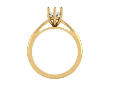 Marquise solitare cathedral split shank ring 3D print model