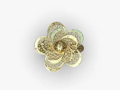 Flower ring 3D print model