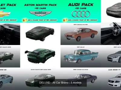 DELUXE - All Car Brand 3D Model Pack
