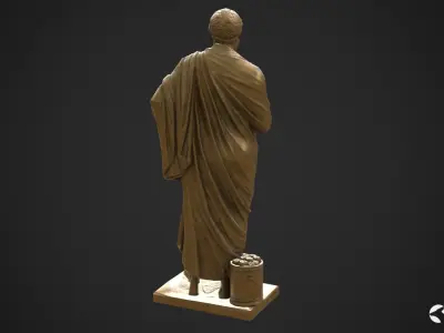 Sophocles Antique Statue - Old Gold Low-poly 3D model