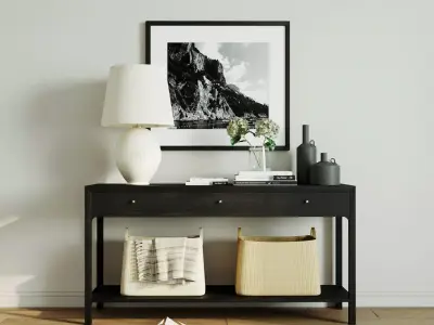 Console table with decor set 3D model