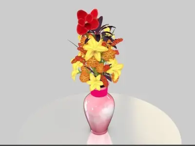 Vase of flowers 3D model purchase