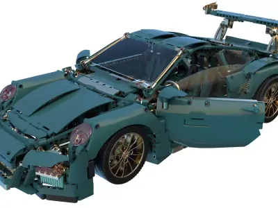 LEGO Porsche GTR 3 High-Quality 3D Model  3D model
