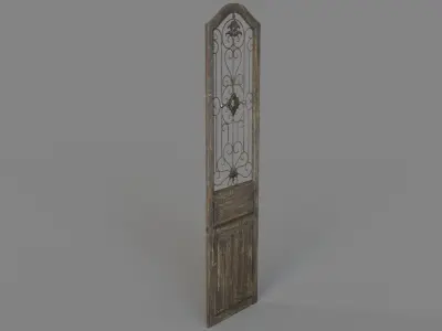 Deco 79 Rustic Wood Wall Decor with Scrolling Ironwork 3D model