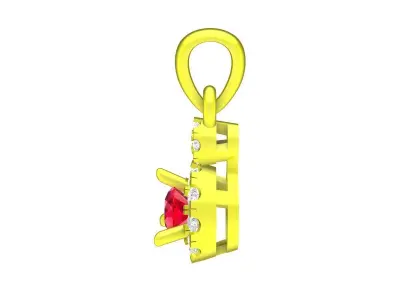 A7237 Halo Diamond Women Pendant 3D Model 3D print model